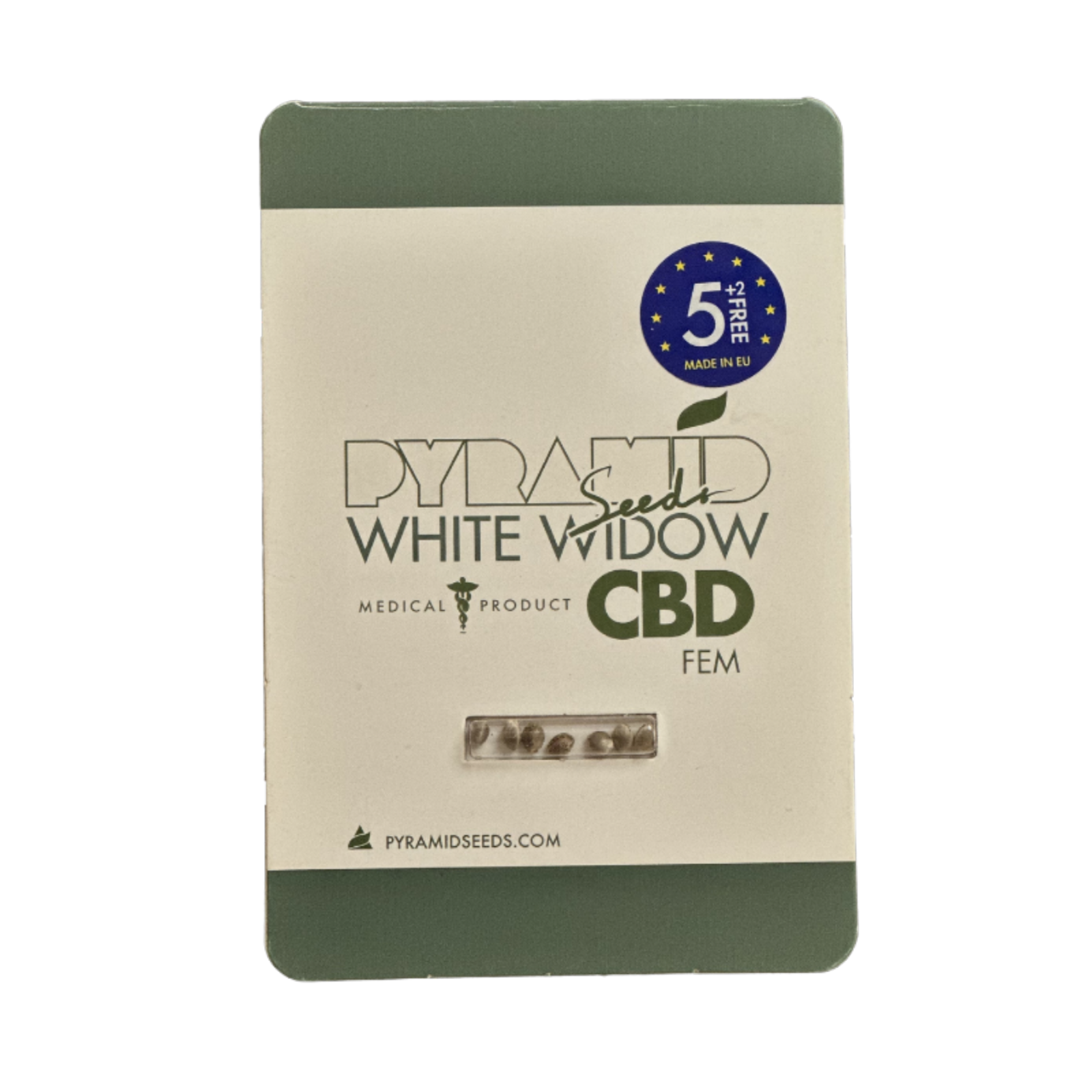 White Widow CBD — genética White con alto contenido de CBD y tricomas blancos muy densos