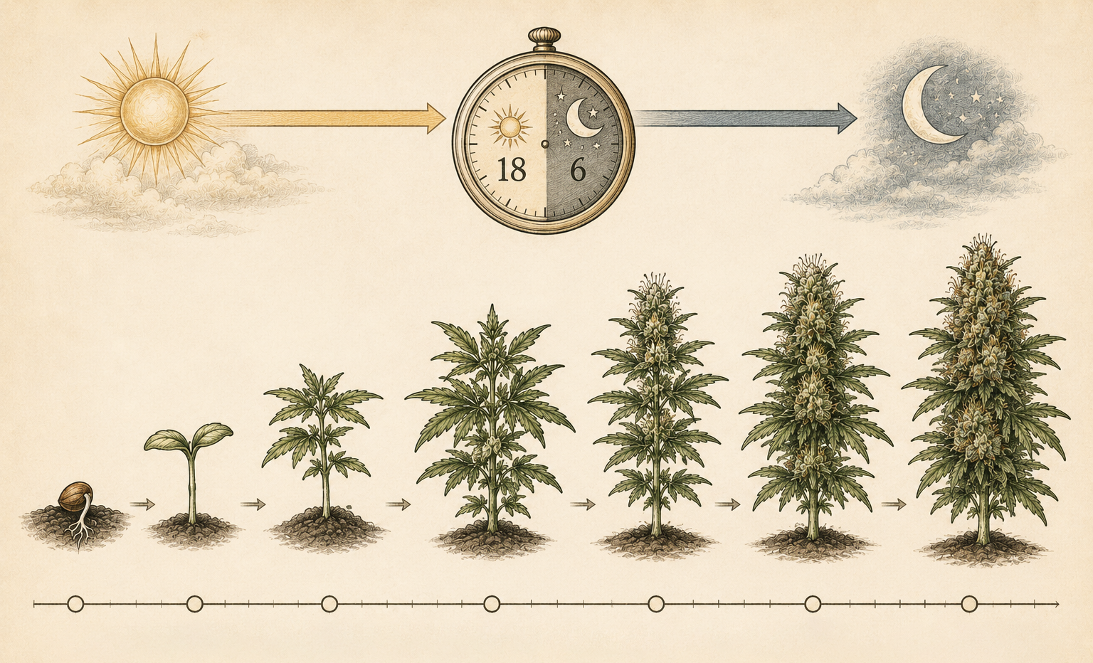Autoflowering-Cannabispflanze, die nach Alter blüht — kompakte Ruderalis-Genetik von Pyramid Seeds